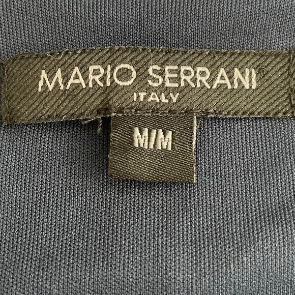 Mario Serrani Italy Slvless V Nk Faux Wrap Geo Print Maxi Dress Navy Sz M - Picture 8 of 10